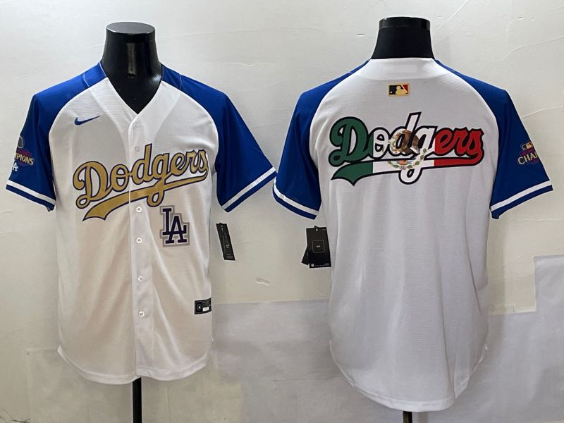 Men Los Angeles Dodgers Blank White Blue Gold Game Nike 2025 MLB Jersey style 42915->los angeles dodgers->MLB Jersey